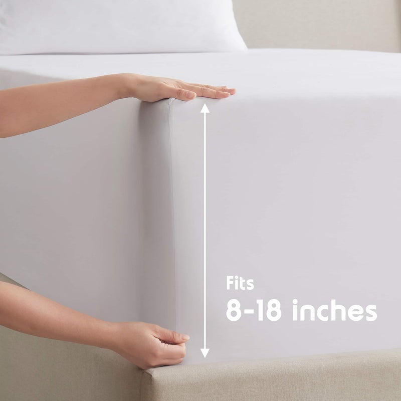 Nestl Twin Sheet Set - 1800 Ultra-Soft Microfiber Twin Bed Sheets - Double Brushed - Deep Pockets - Easy Fit - Extra Soft - 3 Piece Set - Bedding Sheets & Pillowcases (Twin, White) - Image 4